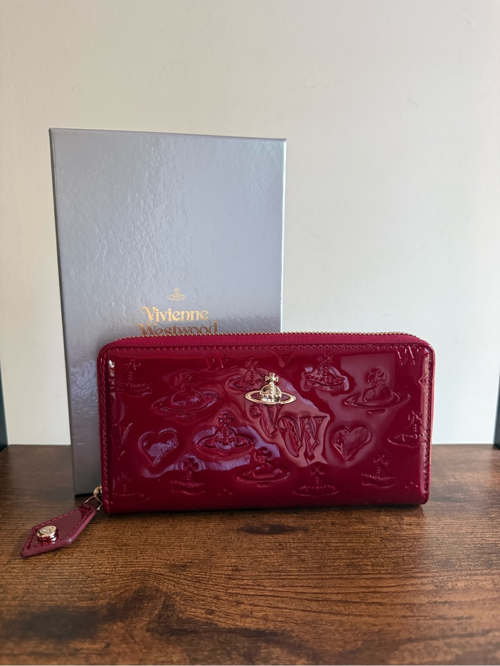Vivienne Westwood Red Patent Zip Wallet